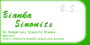 bianka simonits business card